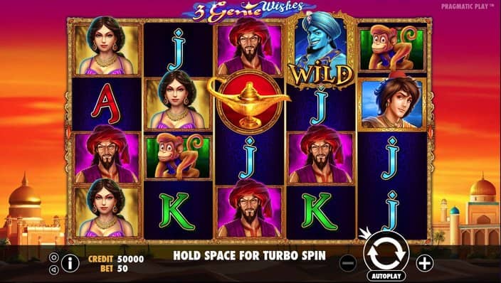3 Genie Wishes Slot Gameplay-min