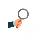 Hand holding Magnifying Glass