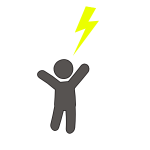 Person being struck by lightning