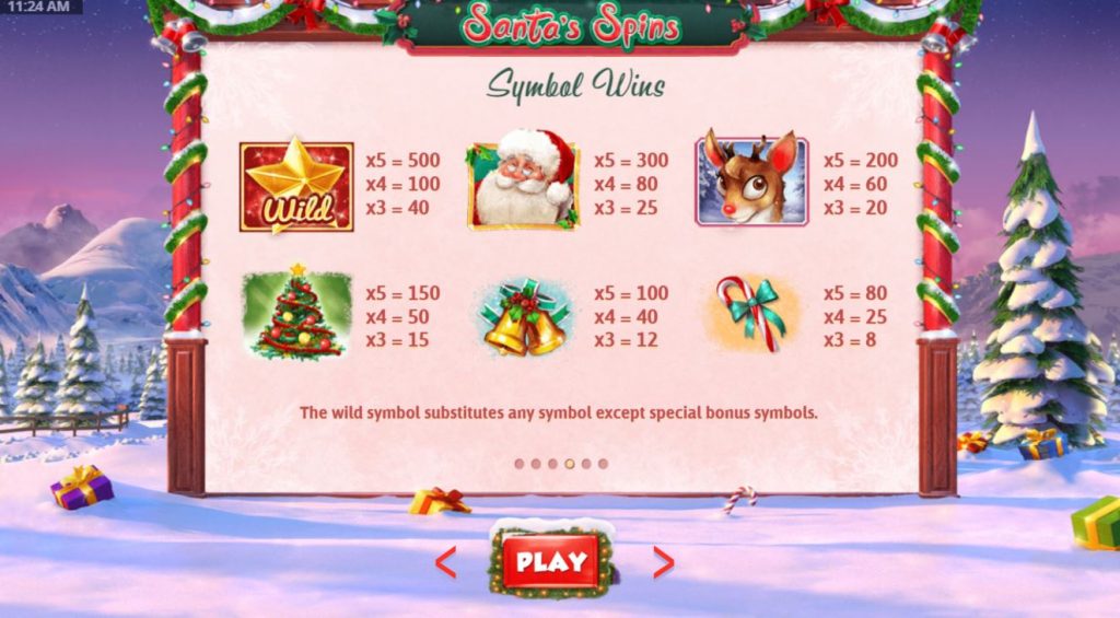 santas spins payout