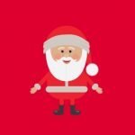 Santa on Red Background