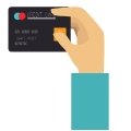 person holding bank card