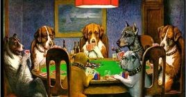 Dogs playing poker