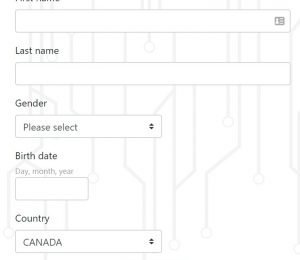 Captain Spins sign up page